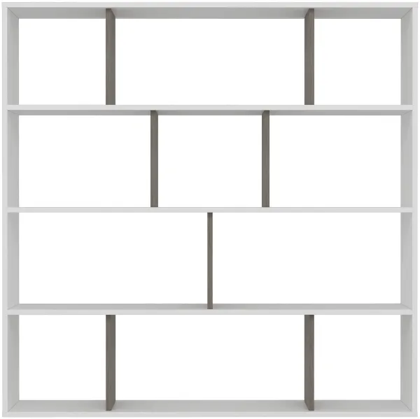 FUNZI LIVING Hodbi bogreol - hvid og wenge melamin